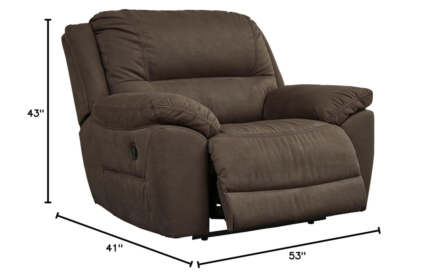 Ashley Furniture Next-Gen Gaucho Zero Wall Faux Leather Recliner in Brown