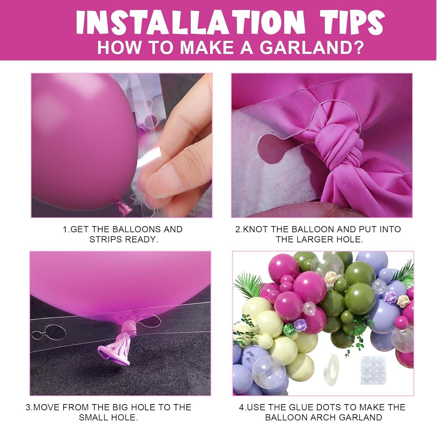 Paready Green Pink Balloons Garland Arch Kit, 125Pcs Retro Peach Pink Green Balloons Arch, Macaron Purple Yellow Balloon for Flower Theme Wedding Bridal Shower Birthday Baby Shower Party Decoration