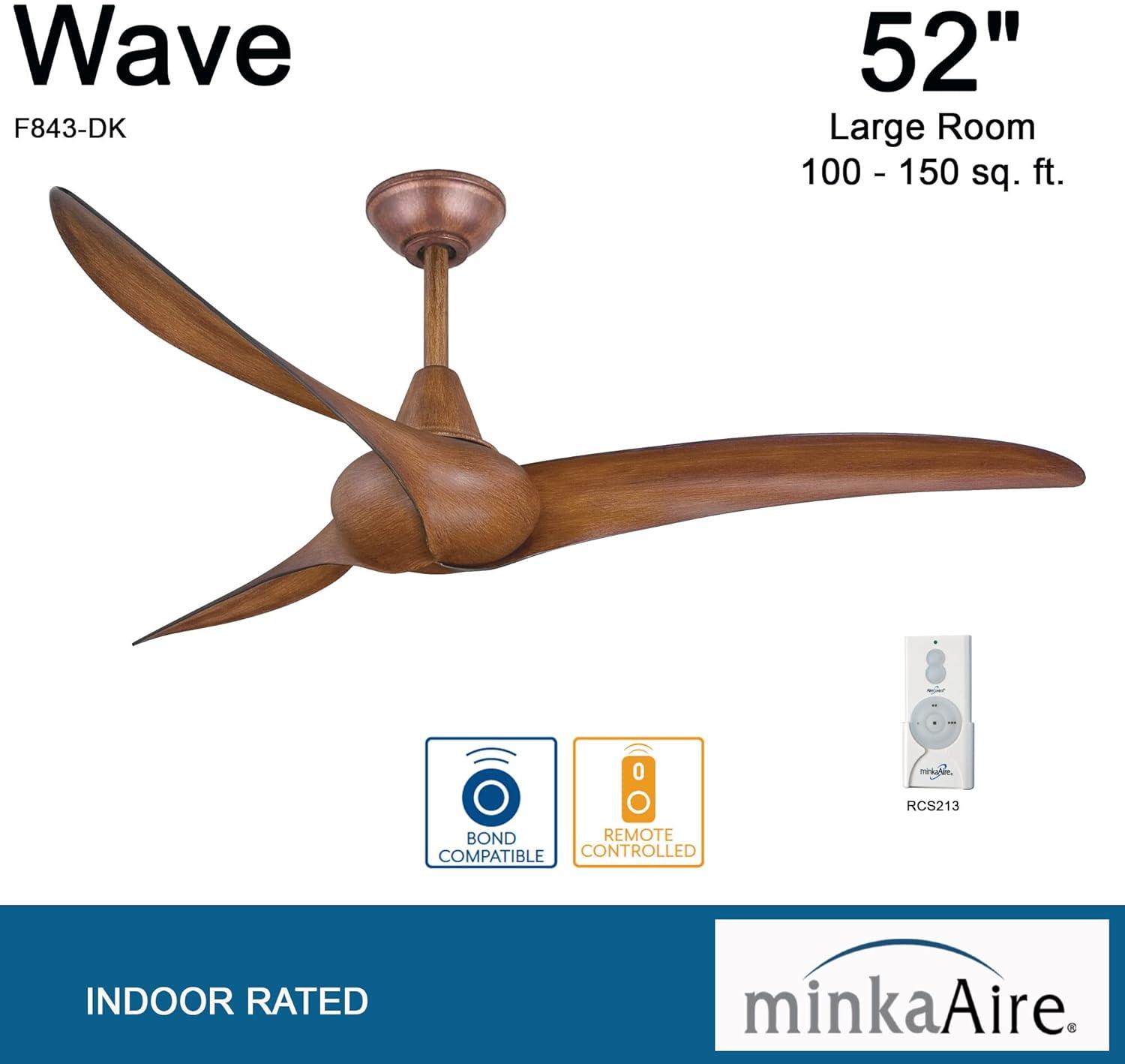 52" Wave 3 - Blade Propeller Ceiling Fan with Remote Control