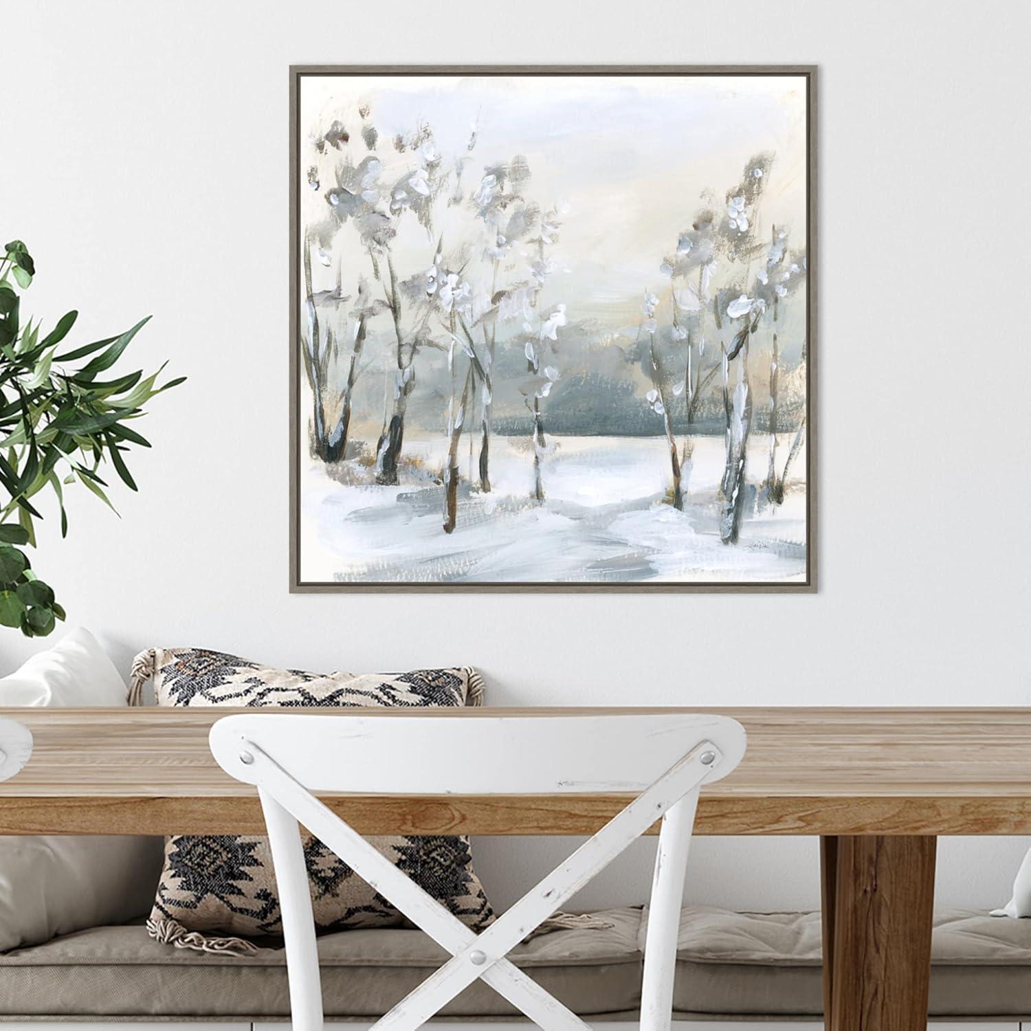 Amanti Art Snowy Winter Trees by Katrina Pete Framed Canvas Wall Art