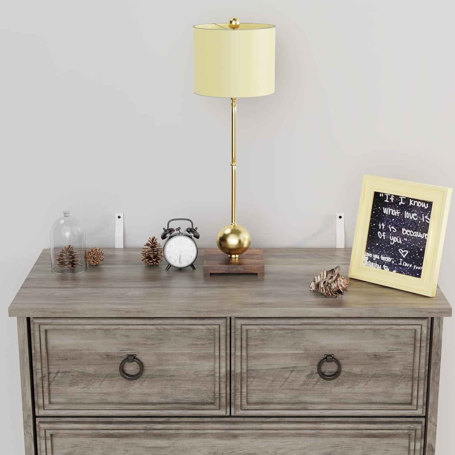 6 Drawer Dresser, Tall Wood Chest of Drawers Dressers for Bedroom, Living Room, Gray