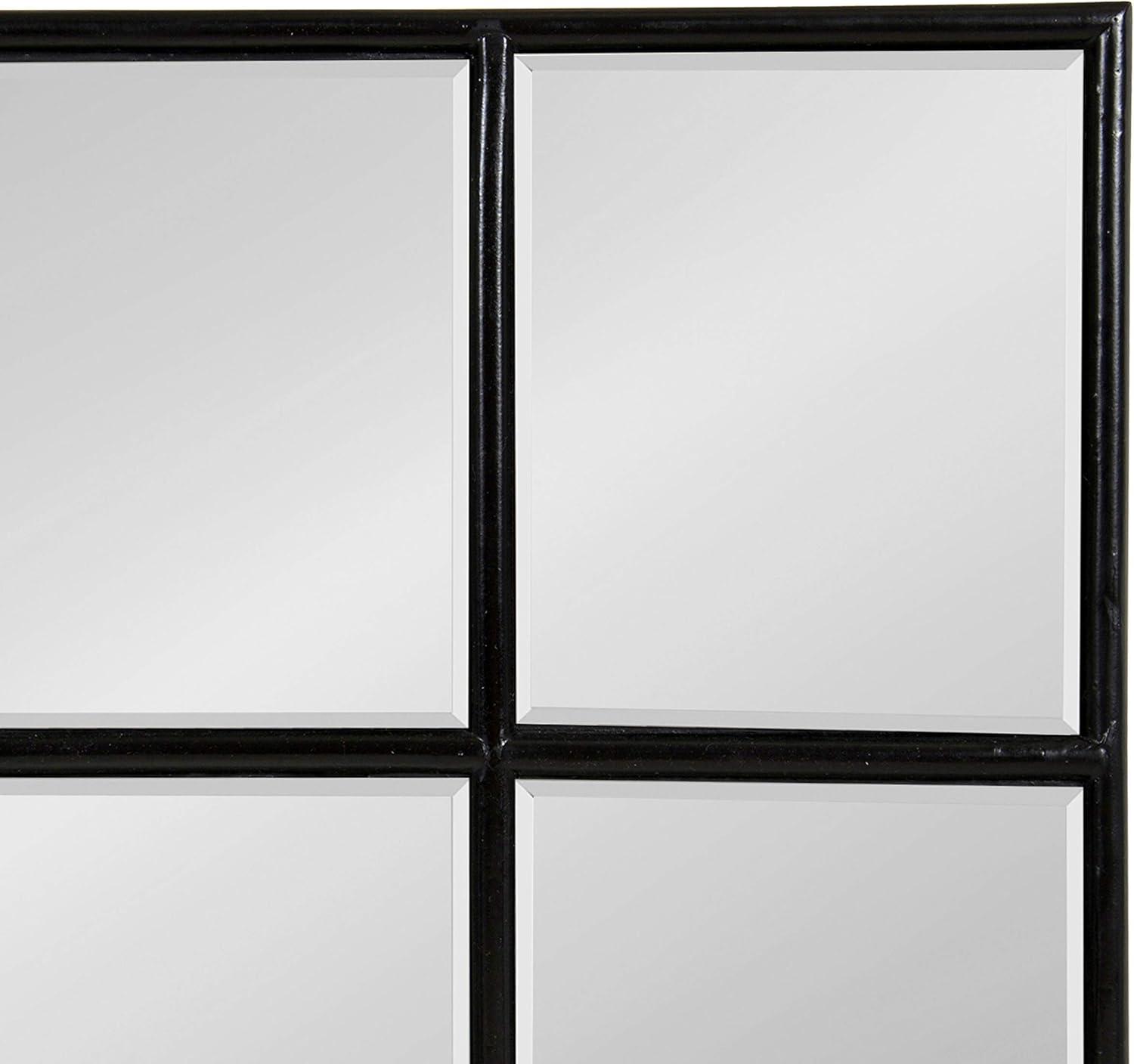 Kate and Laurel Denault Traditional Framed Windowpane Mirror, 24 x 36 Black
