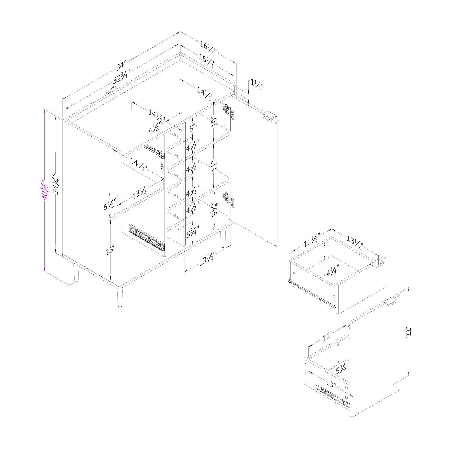 South Shore Hype Buffet with Wine Storage