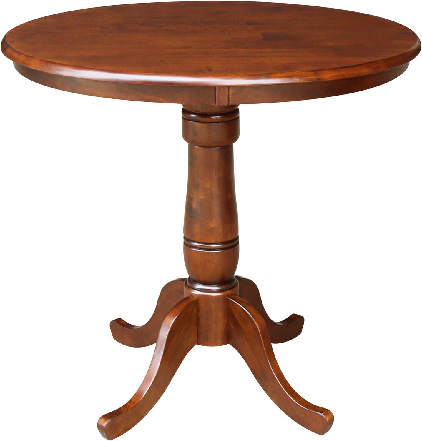 Espresso Medium Wood Round Extendable Counter Height Table