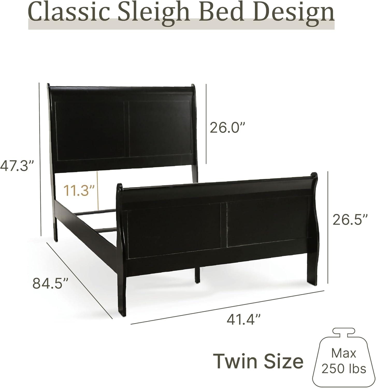 Furniture of America Toni Transitional Solid Wood Panel Twin Bed in Black
