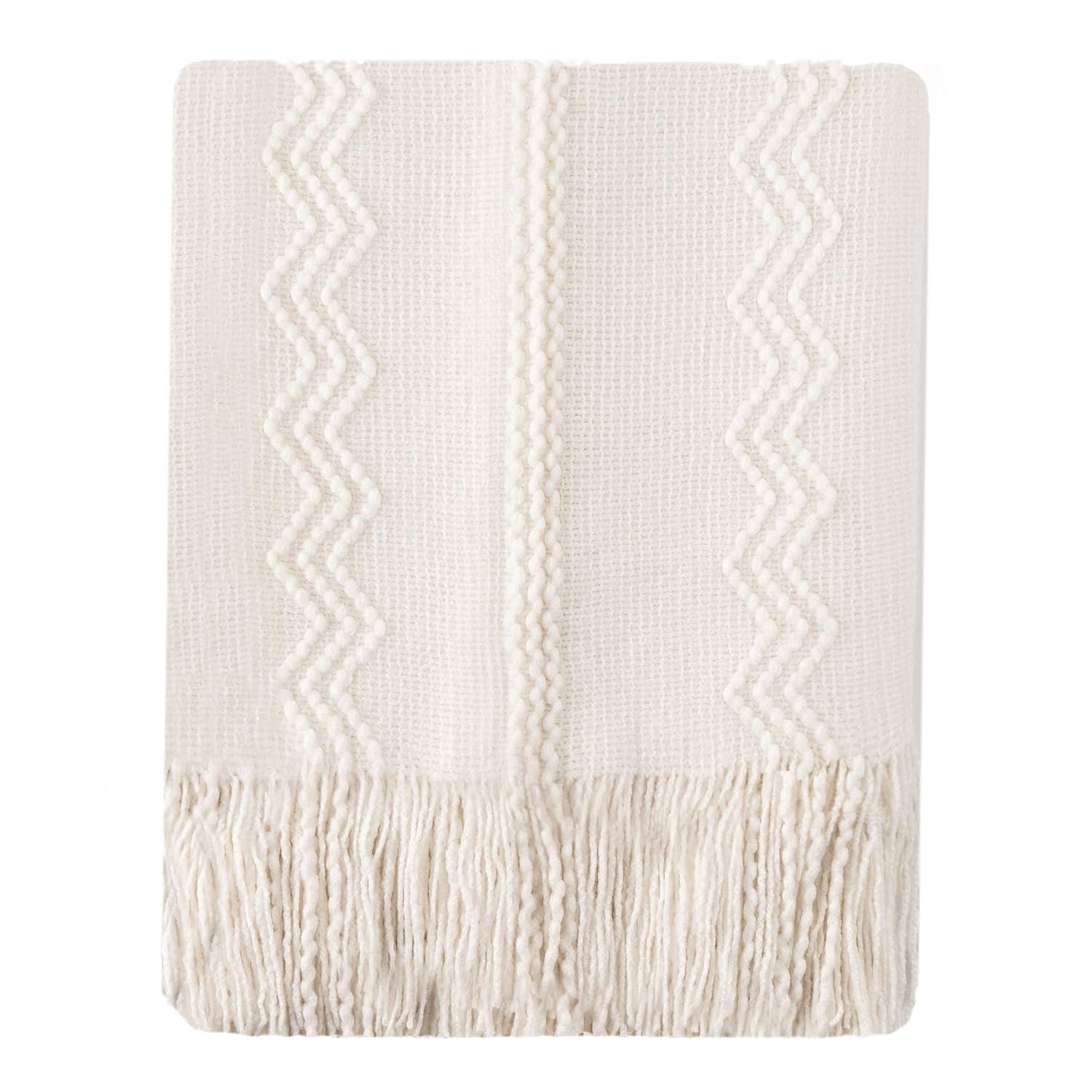 Battilo Home Throw Blanket For Couch, Solid Throw Blanket For Home Decor, Knit Throw Blankets For Bed, 50"X60"