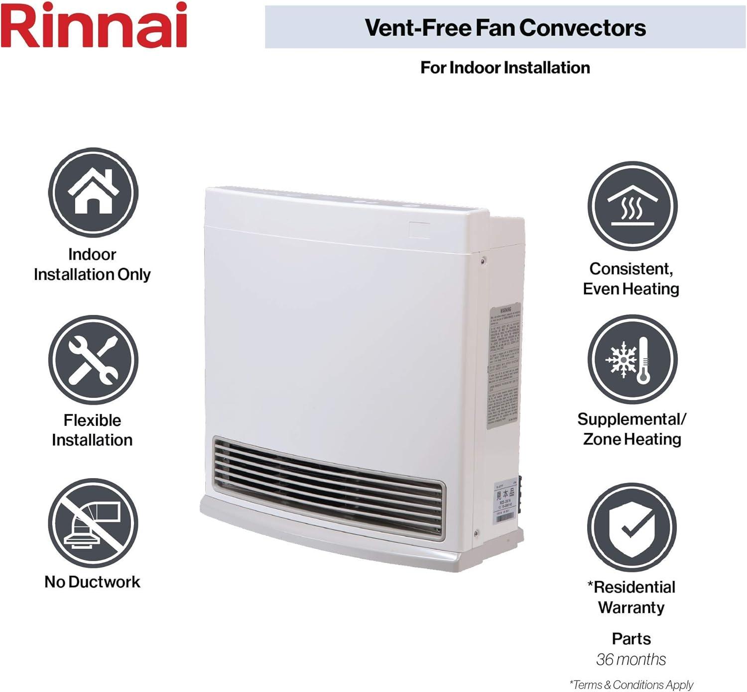 Rinnai Rinnai 10000 BTU Propane Wall Mounted Space Heater with Adjustable Thermostat