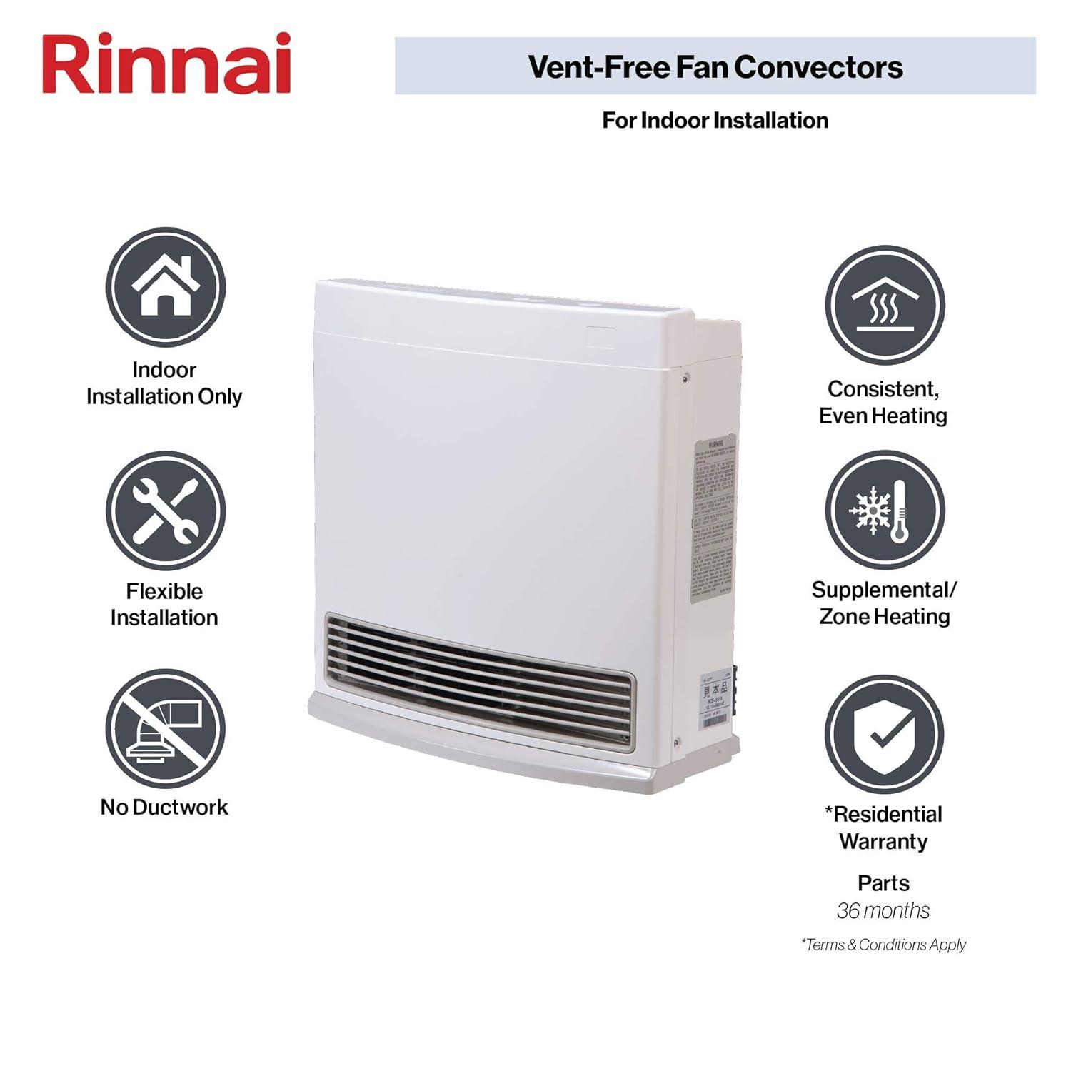 Rinnai Rinnai 10000 BTU Propane Wall Mounted Space Heater with Adjustable Thermostat