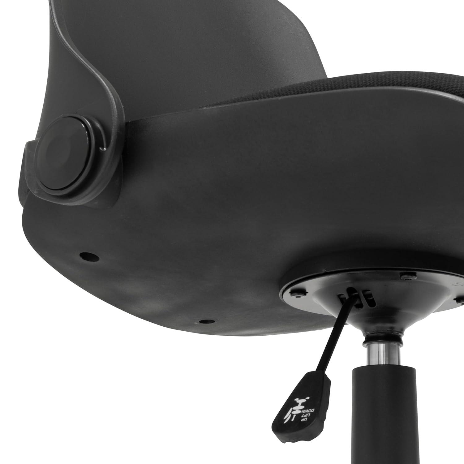 Folding Back Task Chair Black - studio designs: Swivel, Adjustable, Armless