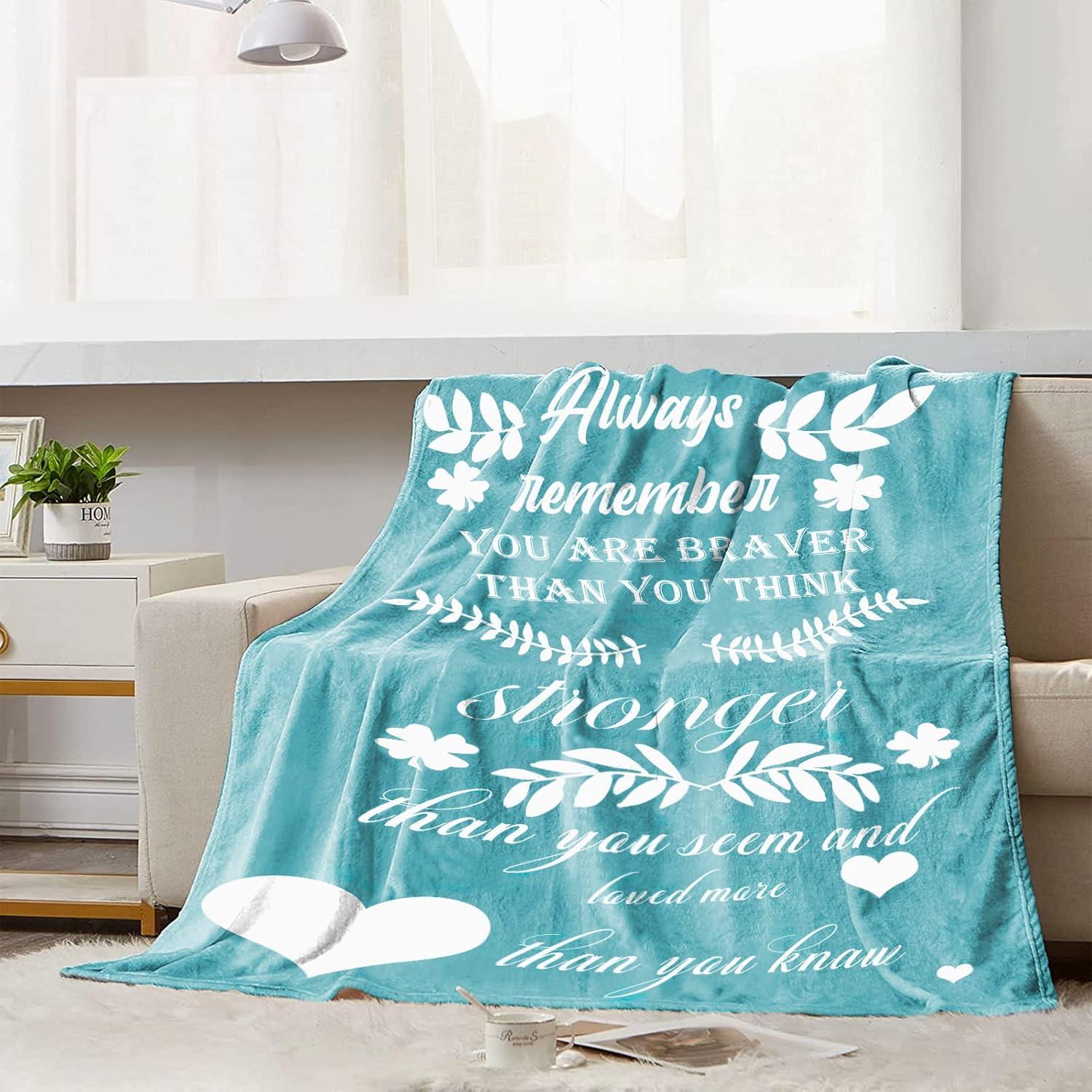 BOOPBEEP Christian Gifts, Spiritual Religious Gift for Women Inspirational Blanket with Bible Verse Prayers Christian Birthday Gift Get Well Soon Gifts for Women Healing Throw Blanket (Teal, 40"x50")
