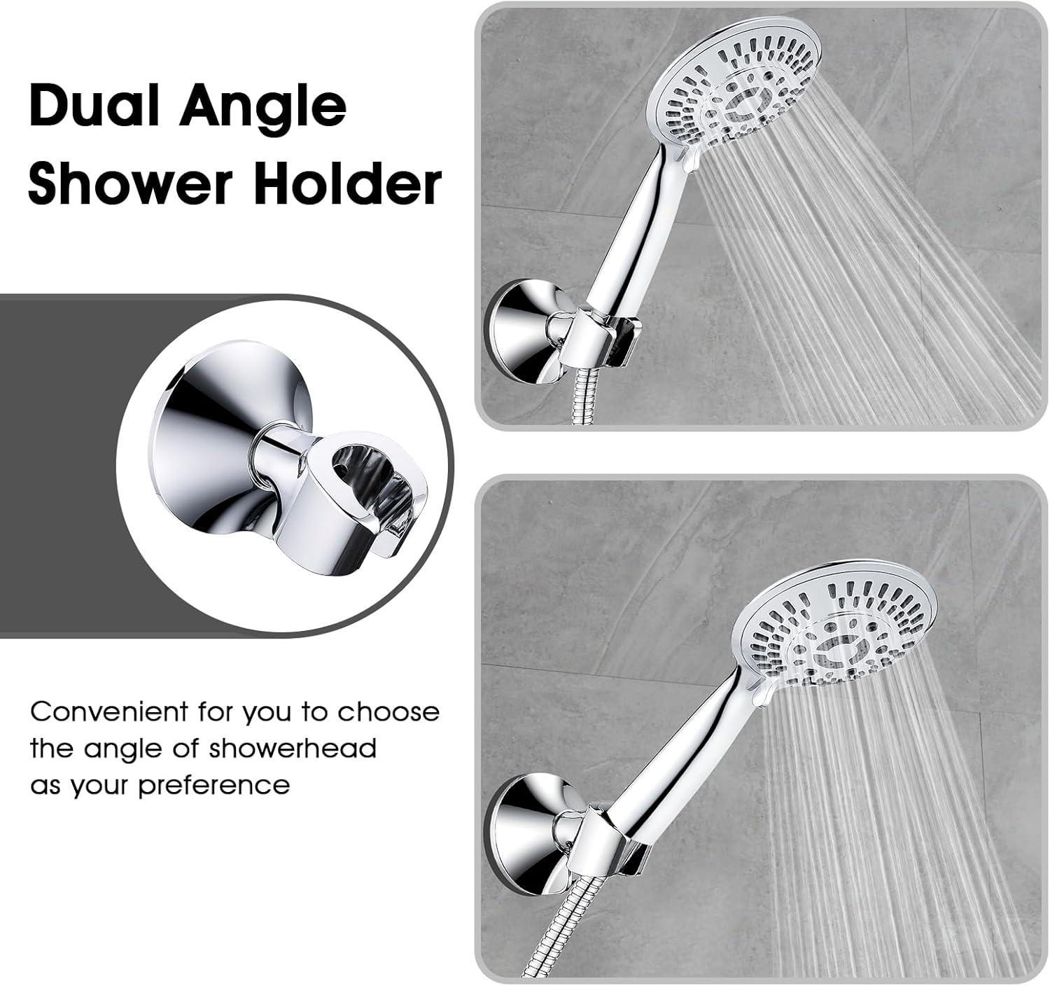 Chrome Dual Angle Adjustable Wall Shower Bracket