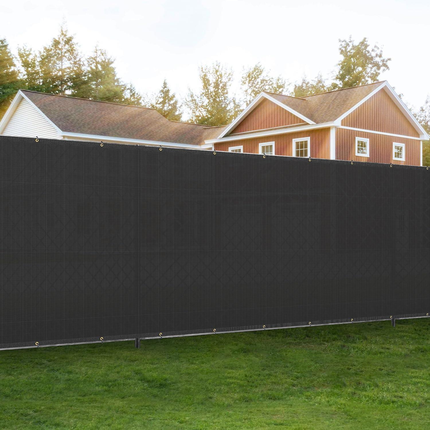 ShadeMart 6' x 12' Black Fence Privacy Screen Windscreen Cover Shade Fabric Cloth, 90% Visibility Blockage, with Grommets, Heavy Duty Commercial Grade, Zip Ties Included - (We Make Custom Size)