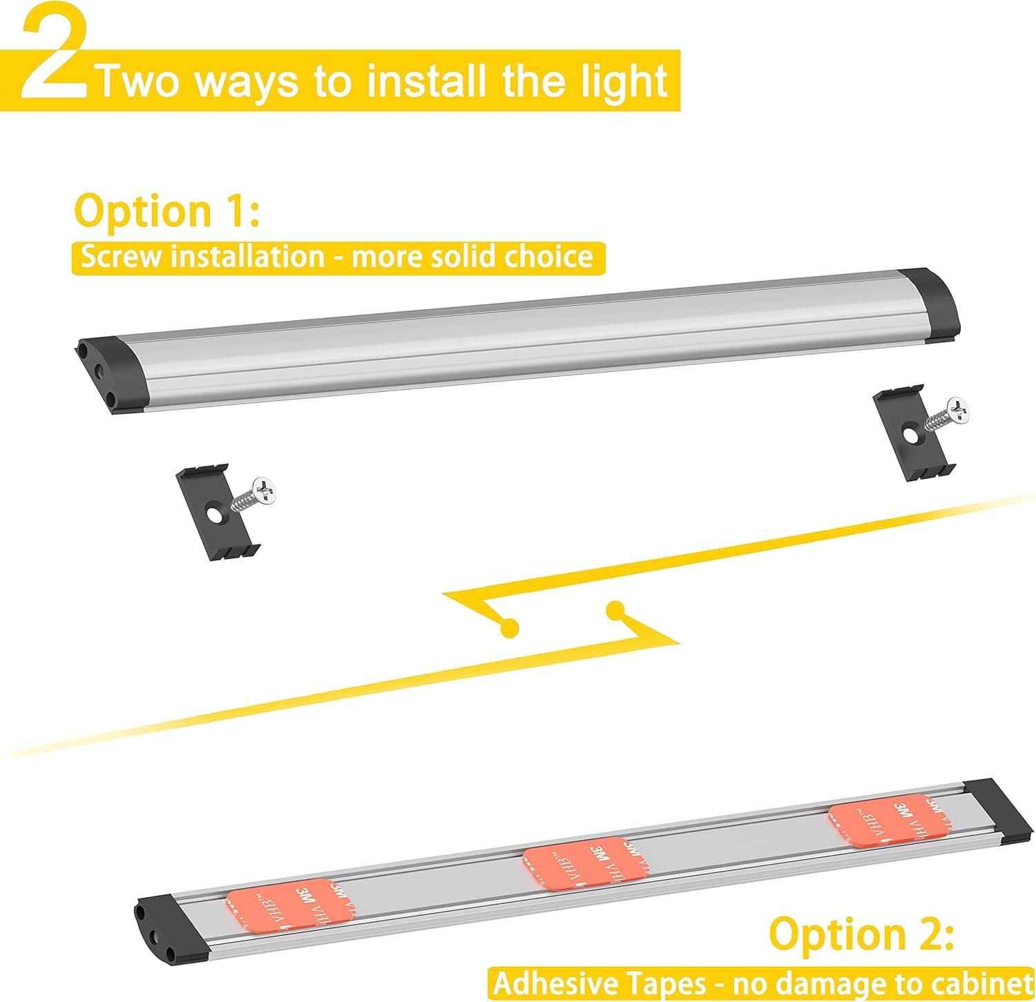 Inlight 12-inch Plug-in LED Under Counter Lights for Kitchen, Pack of 6