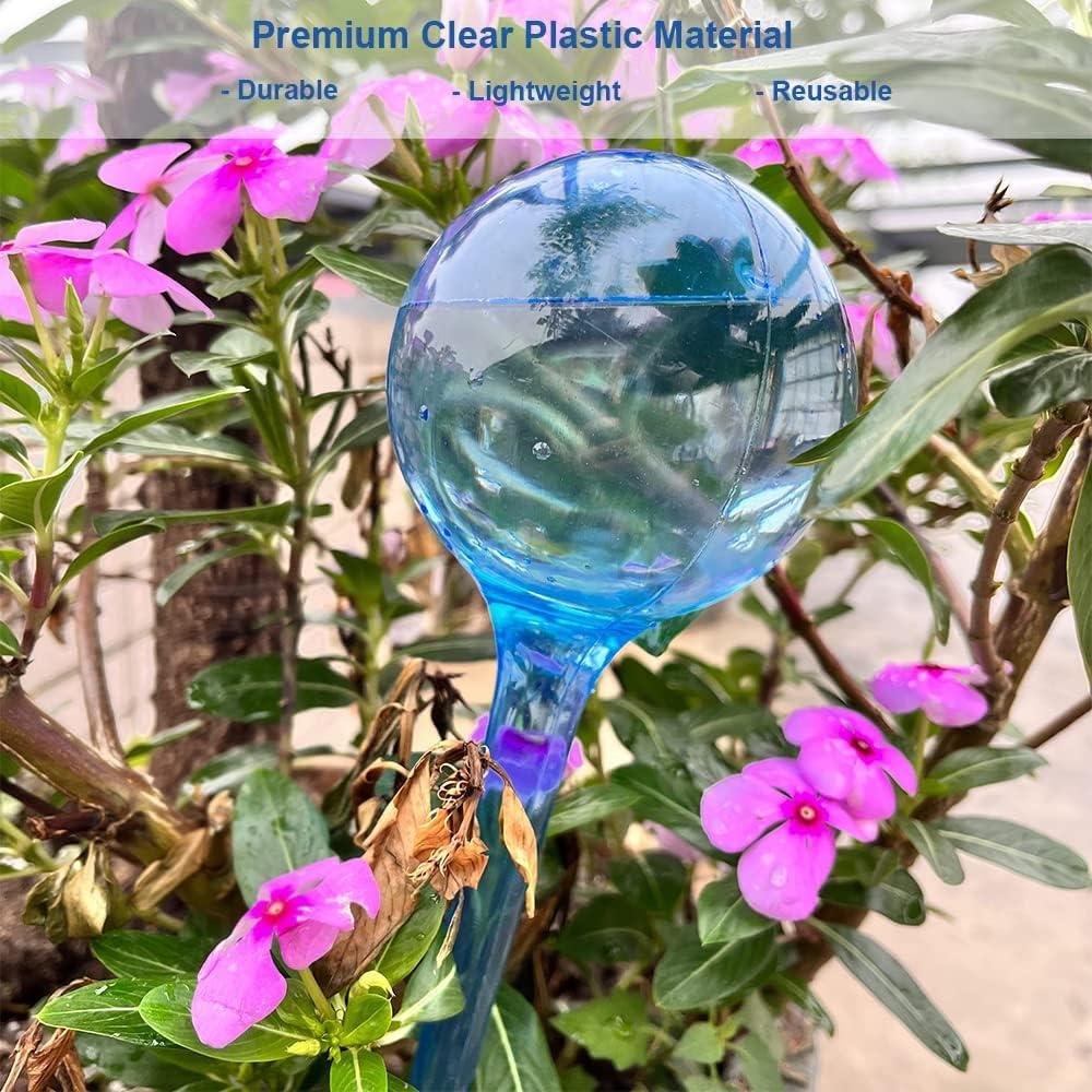 Blue Plastic Self-Watering Plant Globes, 10-Piece Set