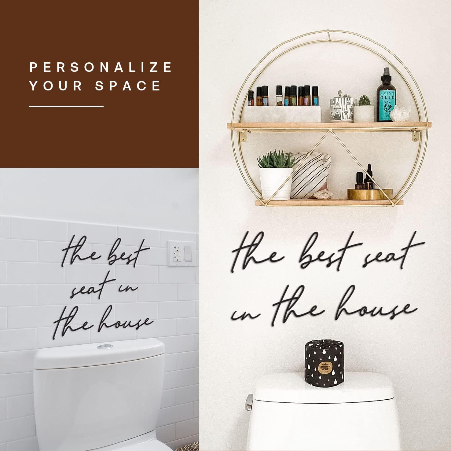 Vivegate The Best Seat In The House Bathroom Metal Wall Decor - 16"X16" Black Modern Please Seat Yourself Metal bathroom sign For Hanging Home Please Seat Yourself Wall Décor (BESTSEAT)