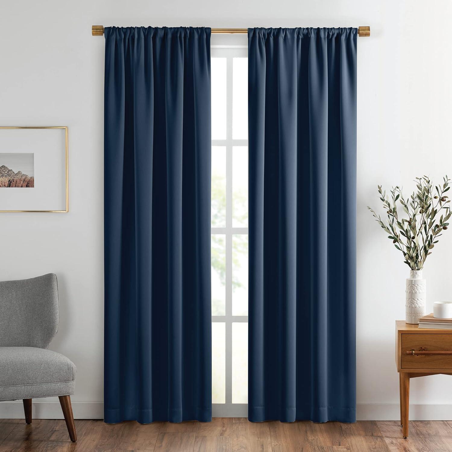 Elrene Vanderbilt Extra Wide Blackout Single Window Curtain Panel - SunVeil