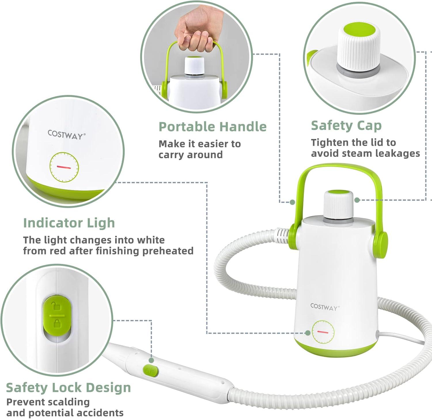 Costway ES10095US-LS Costway Bagless Steam Cleaner & Steam Mop