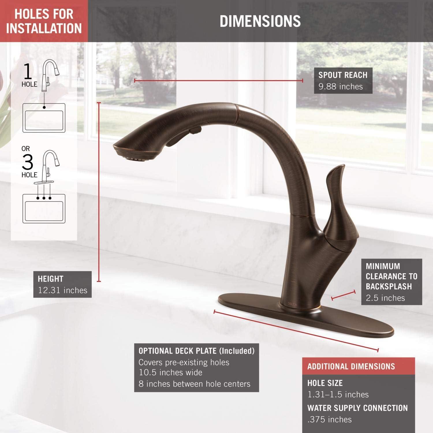 Linden Pull Out Touch Single Handle Kitchen Faucet with Accessories