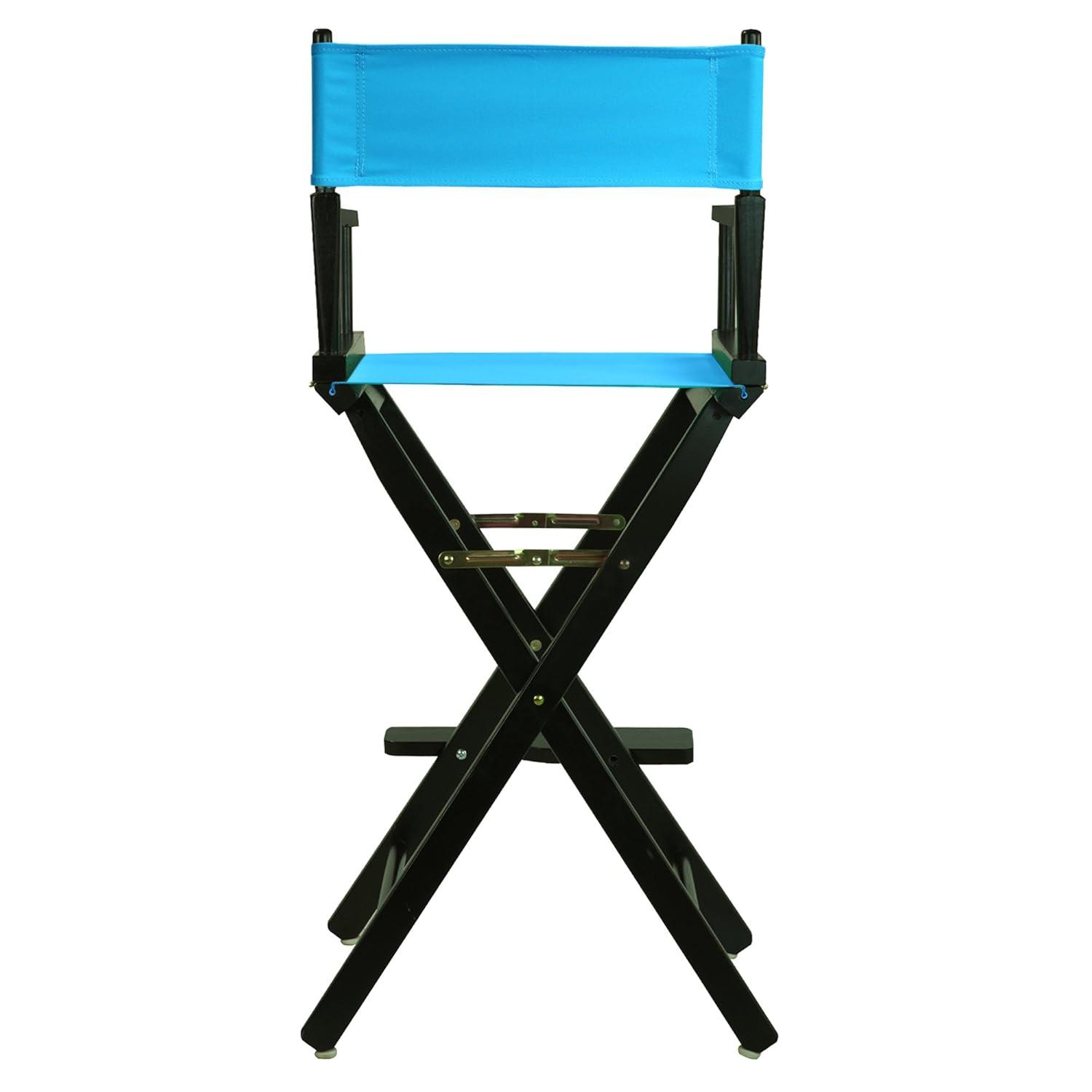 "30" Director's Chair Black Frame-Turquoise Canvas"