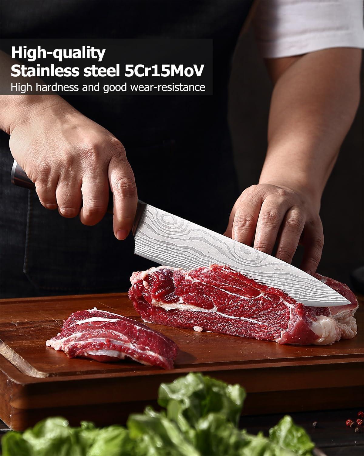 PAUDIN Chef Knife, 8 Inch High Carbon Stainless Steel Sharp Kitchen Knife with Ergonomic Handle, Gift Box for Family & Restaurant C80