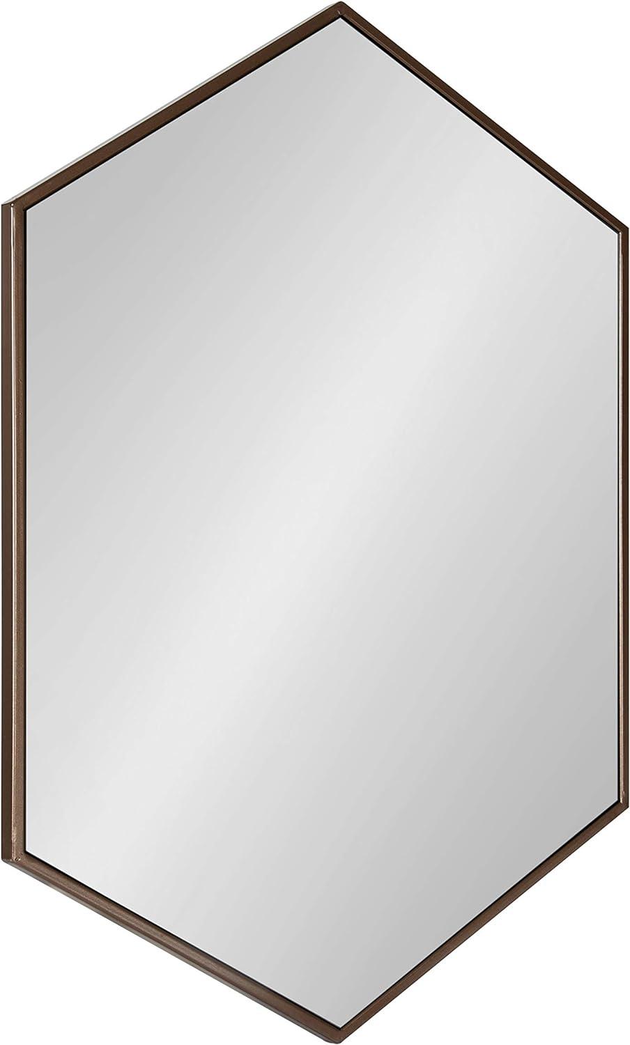 Geometric Bronze Hexagon Full Length Wall Mirror 31"x22"