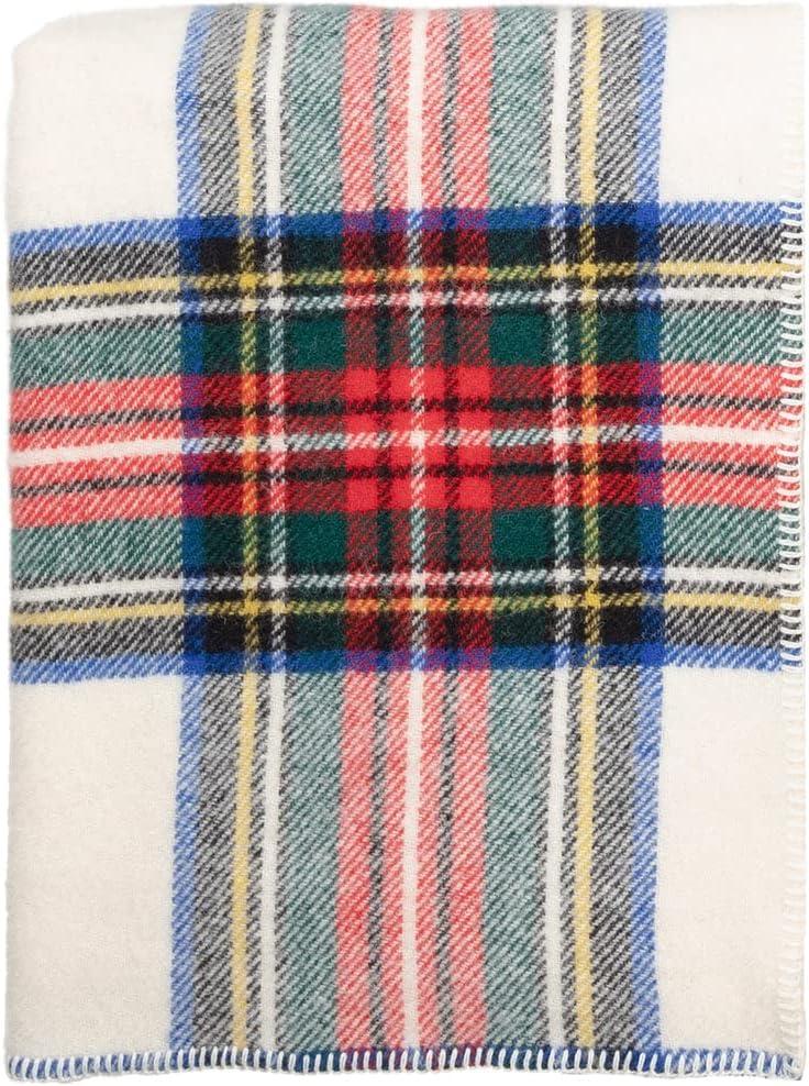 Extra-Large Multicolor Wool Tartan Throw Blanket