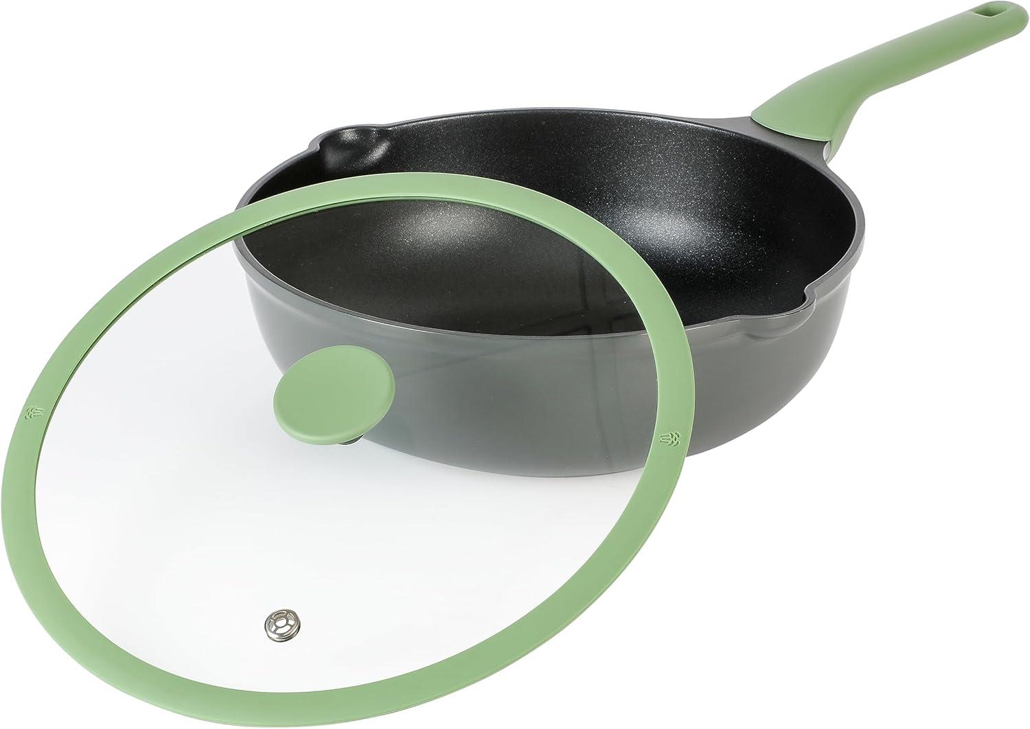 Kenmore Theodore 6 Quarts Non-Stick Aluminum Saute Pan with Lid