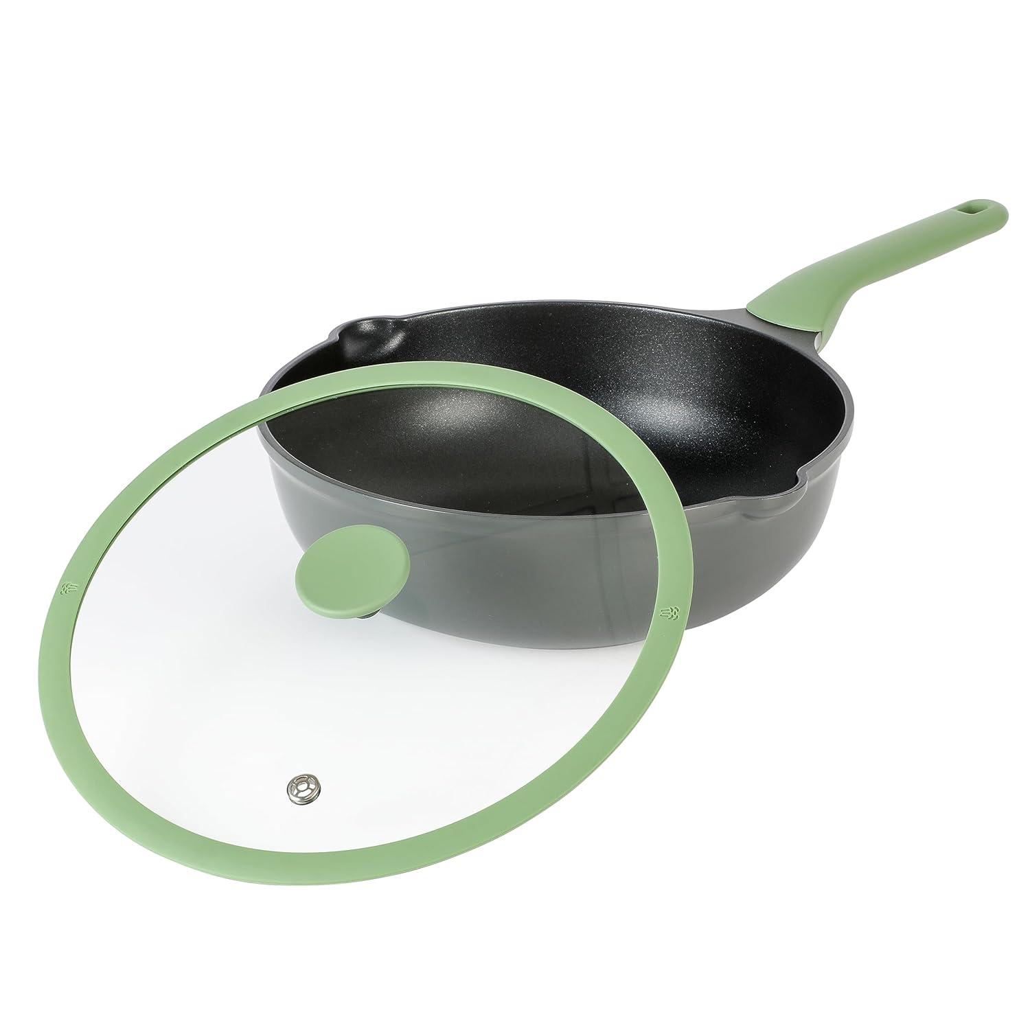 Kenmore Theodore 6 Quarts Non-Stick Aluminum Saute Pan with Lid