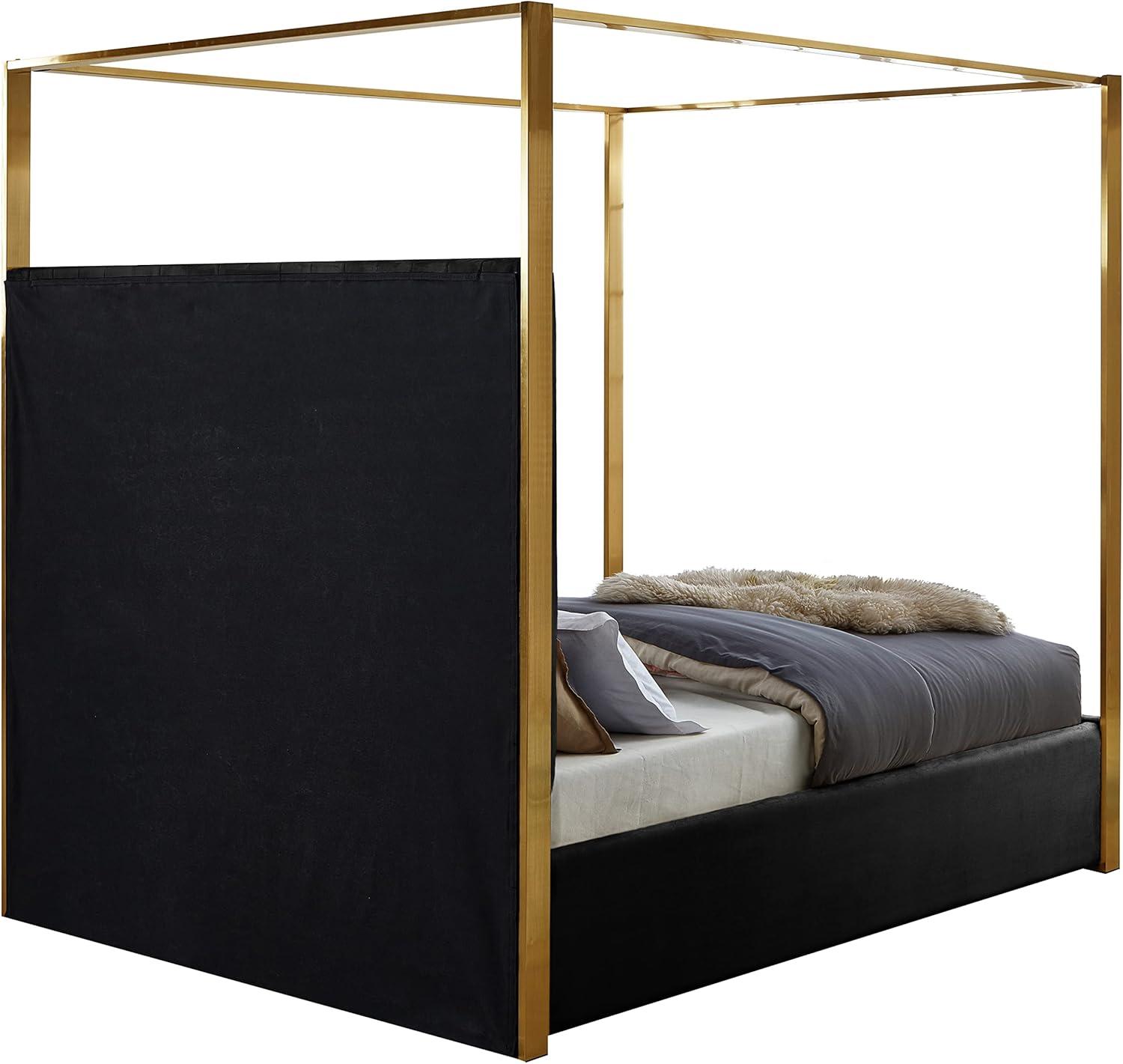Meridian Furniture Jones Black Velvet King Bed