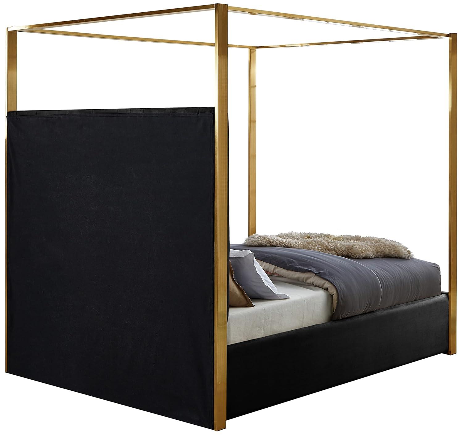 Meridian Furniture Jones Black Velvet King Bed
