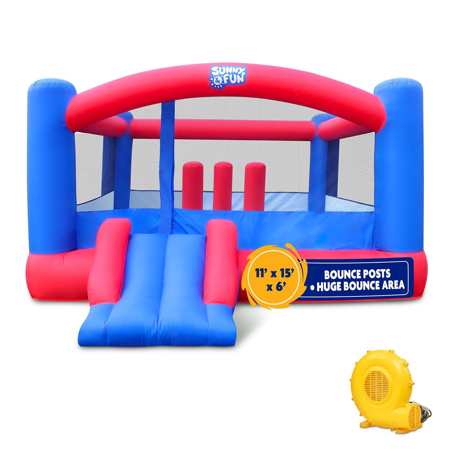 Sunny & Fun Inflatable Bounce House, Blue Bouncy Jump Castle