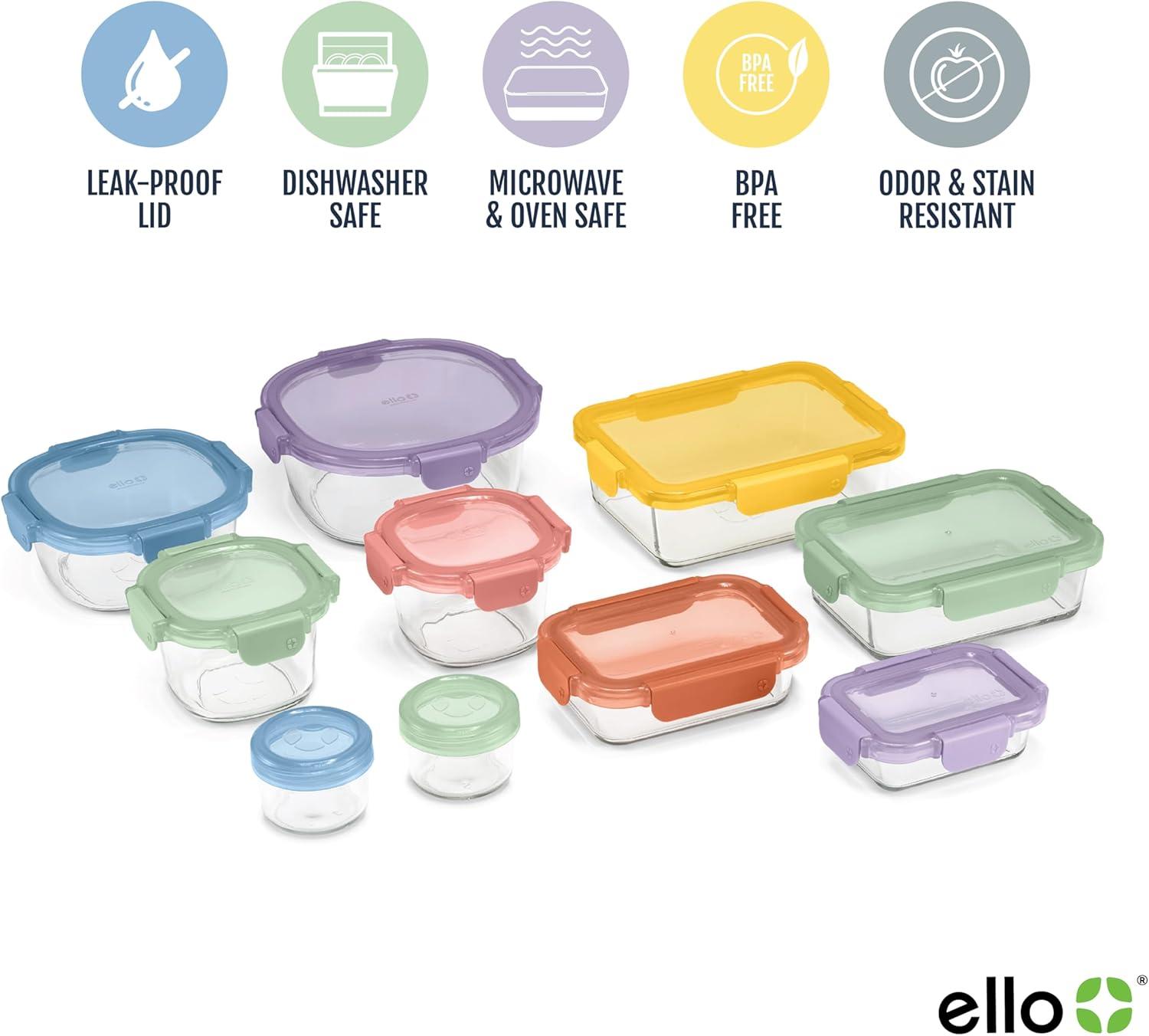 Ello 20pc Color Lock Mixed Food Storage container Set