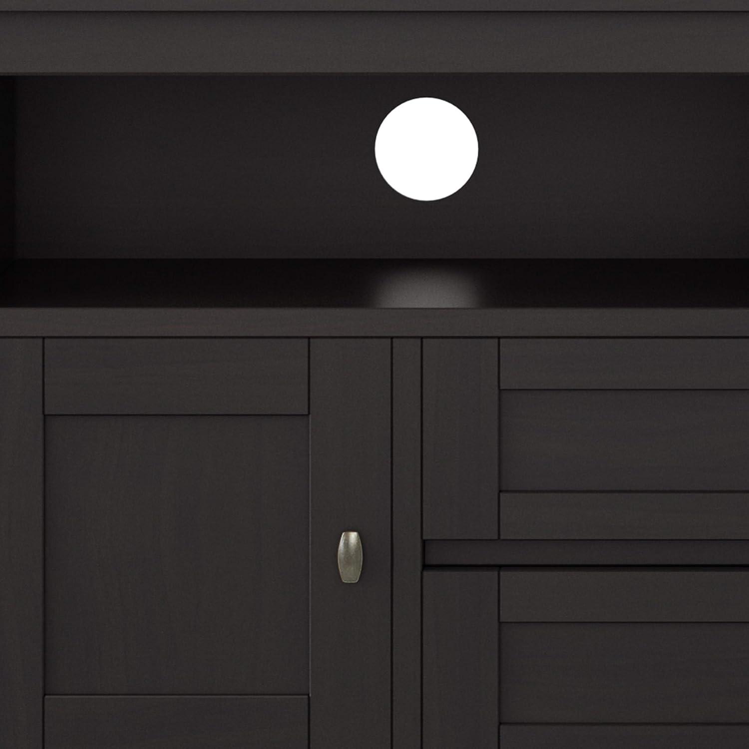 Simpli Home Warm Shaker 72"W Solid Wood TV Stand for TVs up to 80" with 4 Storage Cabinets and 2 Drawers