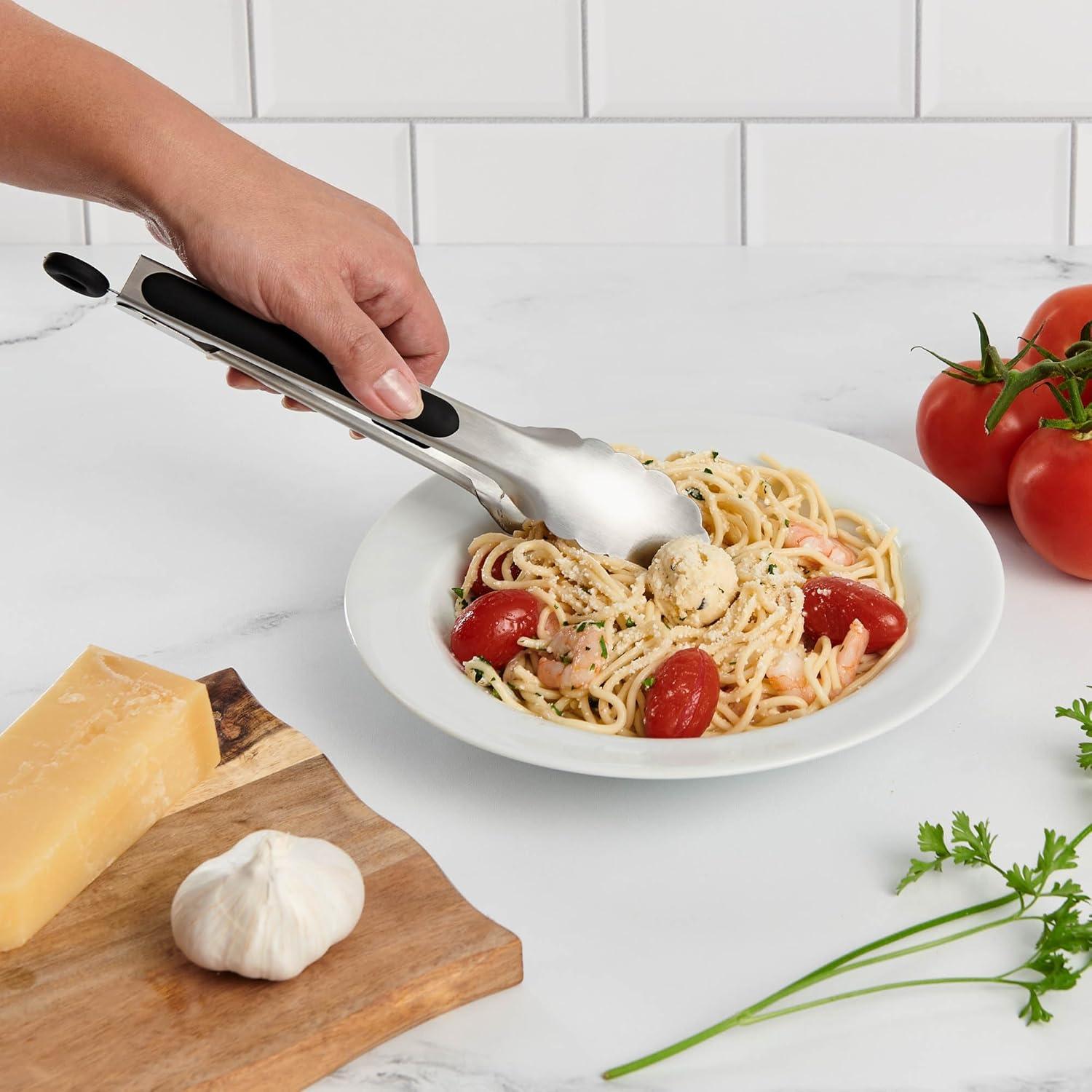 Cutlery-Pro Chef Locking Tong, Professional Quality, 18/8 Stainless Steel, 9-Inches