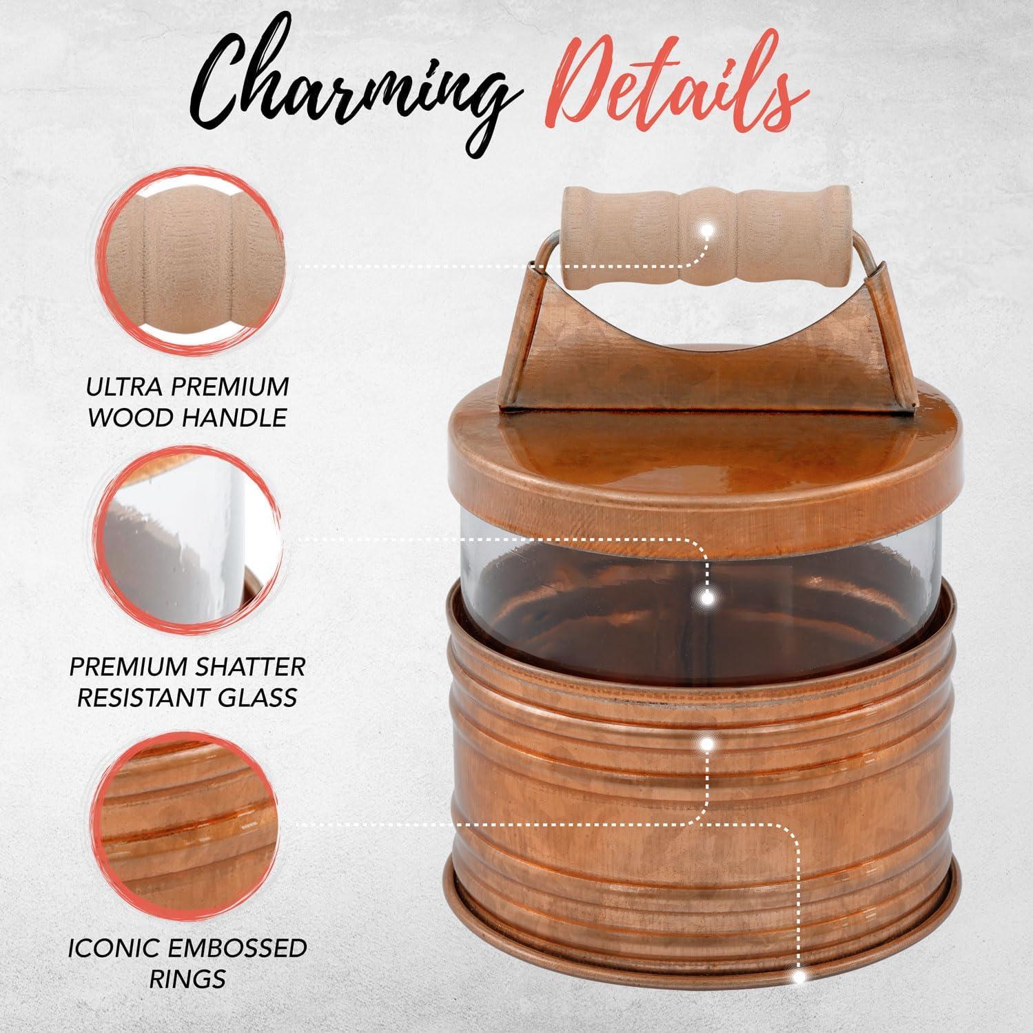 Autumn Alley 4-Piece Metal Glass Bathroom Accessories Sets, Copper