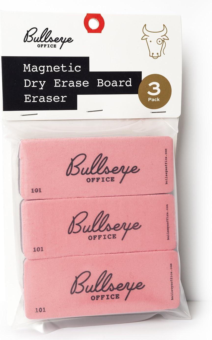 Set of 3 Retro Dry Erase Eraser, Premium Magnetic Whiteboard and Chalkboard Cleaner for Classroom & School, Perfect Eraser Supplies for Teachers - Bullseye Office
