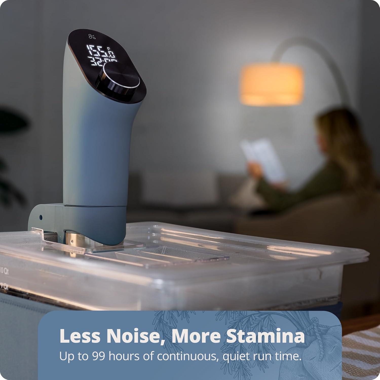 Greater Goods Kitchen Cooking Sous Vide , Immersion Circulator w Brushless Motor (Stone Blue) 100W