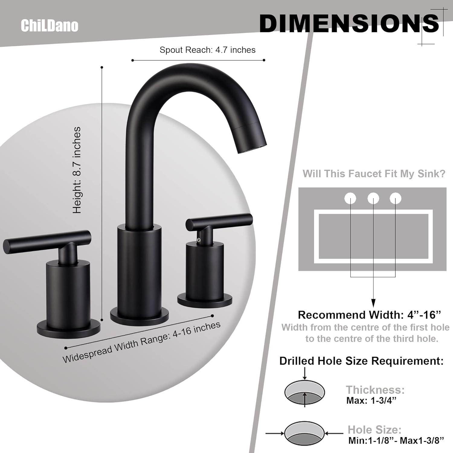 Widespread 2-handle Bathroom Faucet