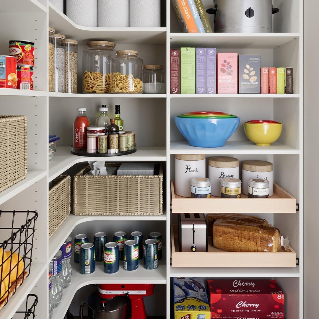 55 in. W White Wood Pantry Corner System