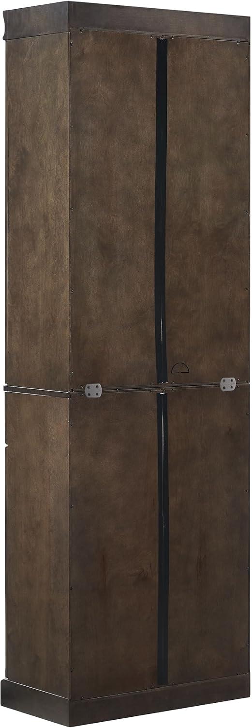 Crosley 78" Stanton Kitchen Storage Pantry Cabinet Coffee: Modular Design, 5 Adjustable Shelves, Wood Veneer