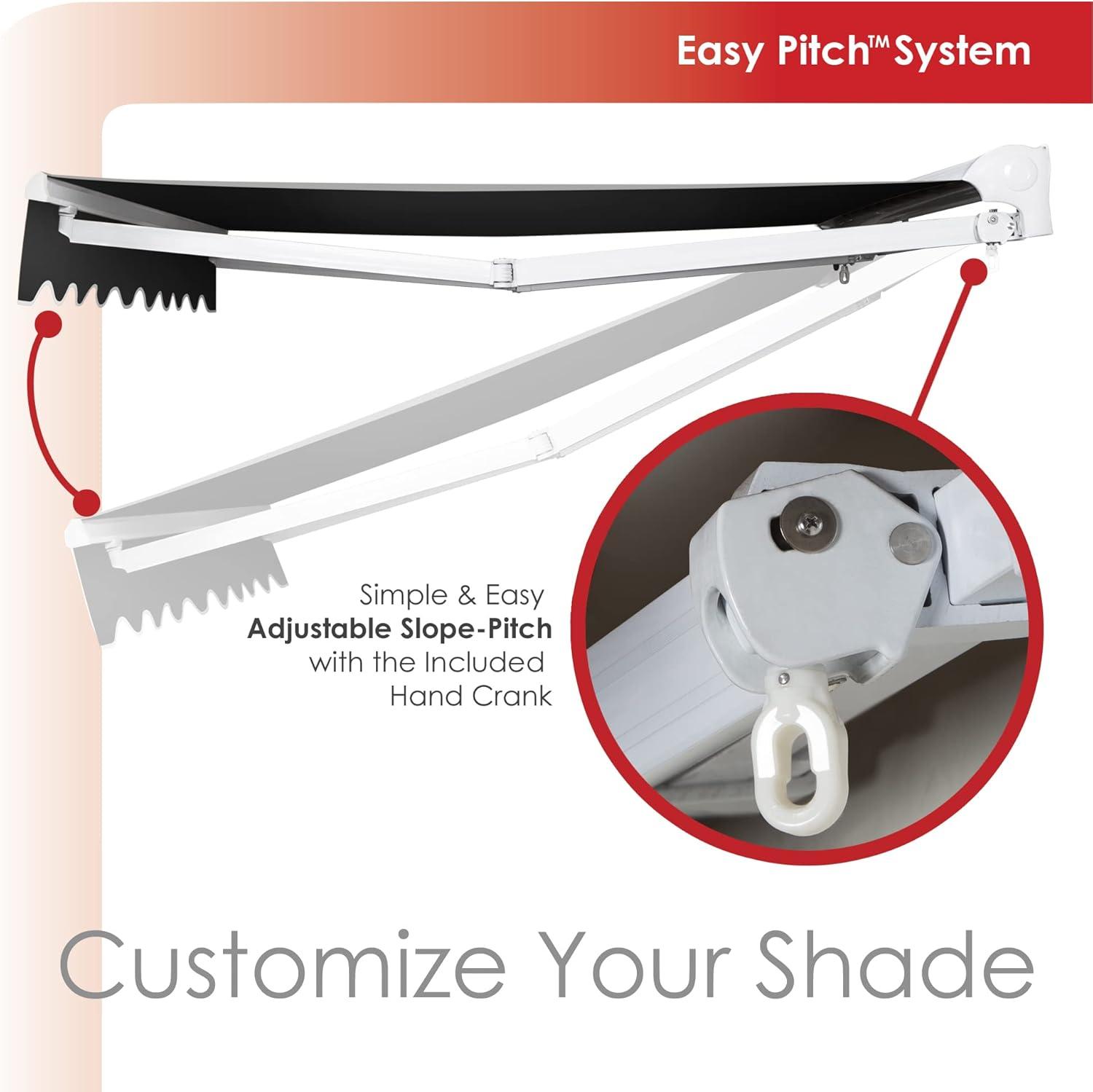 Advaning 10.5'' Fabric, Metal Cover Retractable Patio Awning