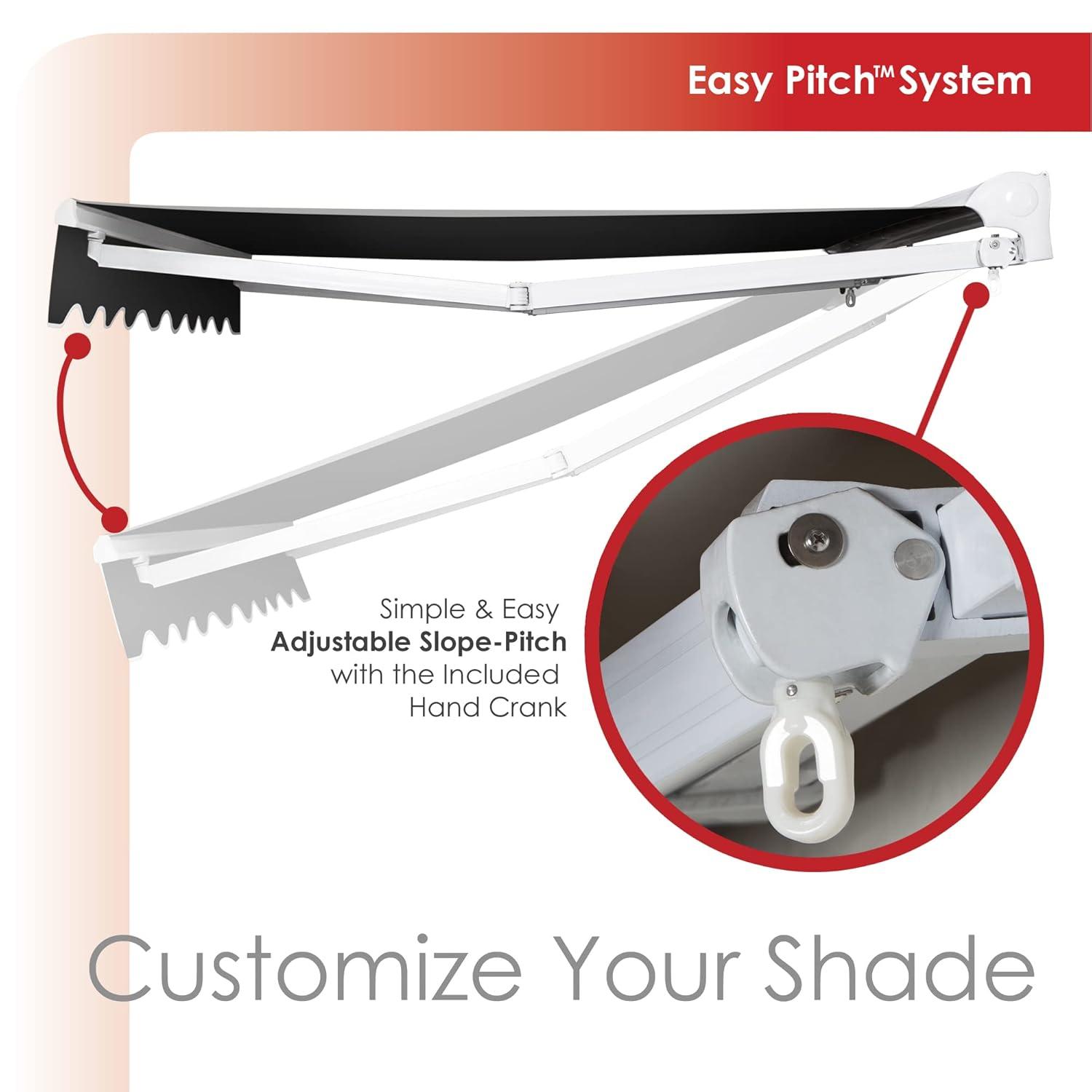 Advaning 10.5'' Fabric, Metal Cover Retractable Patio Awning