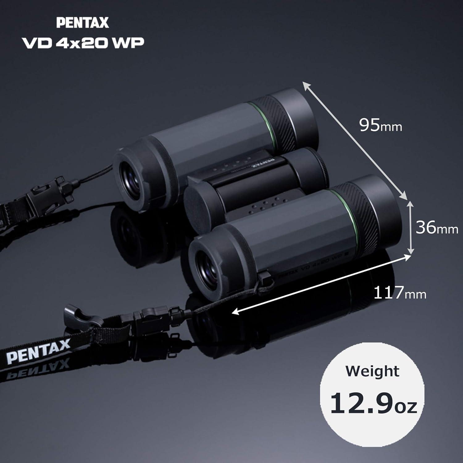 Pentax VD 4x20 WP Black Water Resistant 3-in-1 Binoculars