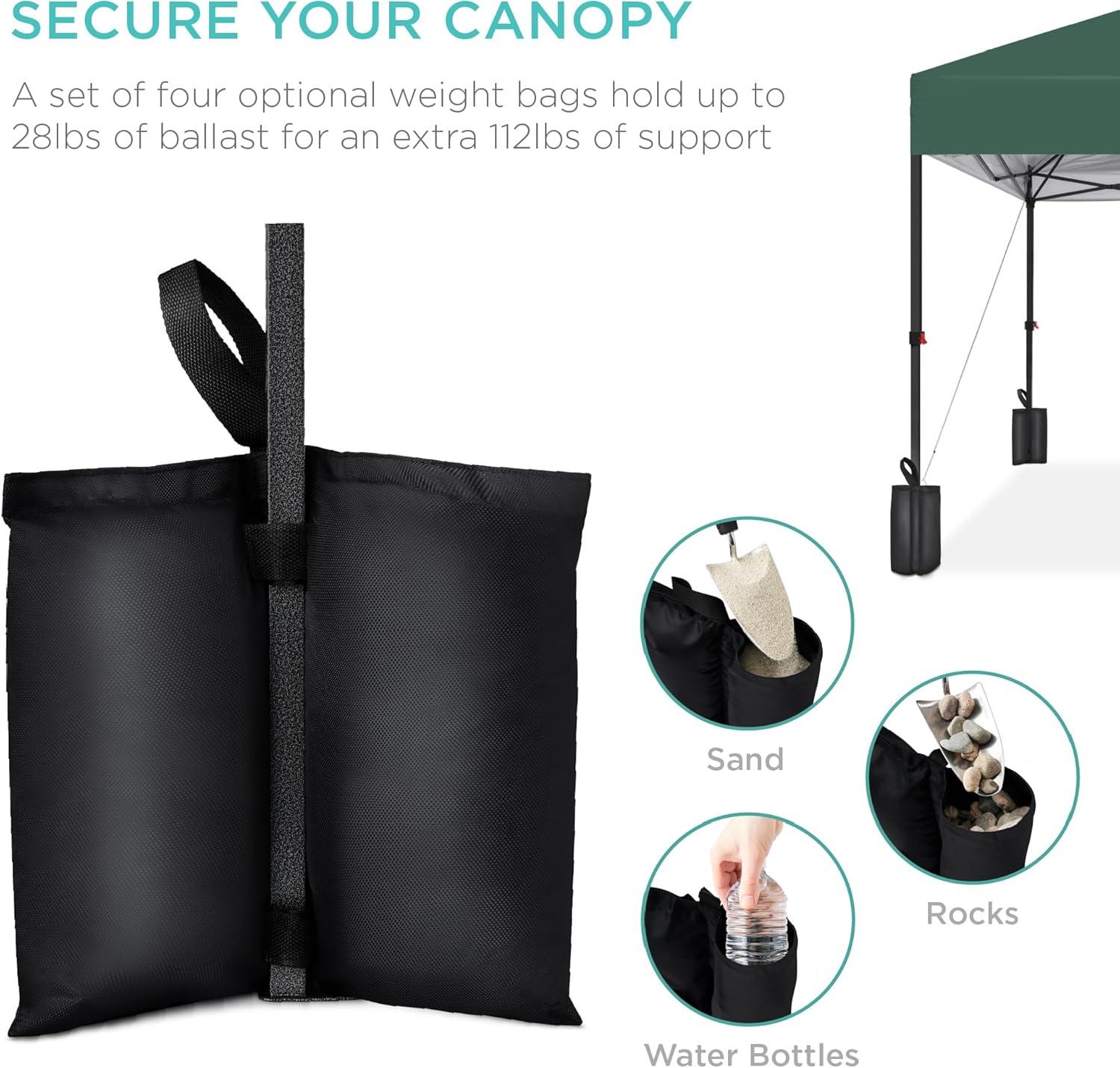 Best Choice Products Best Choice Products Easy Setup Pop Up Canopy W/ 1-Button Setup, Wheeled Case, 4 Weight Bags