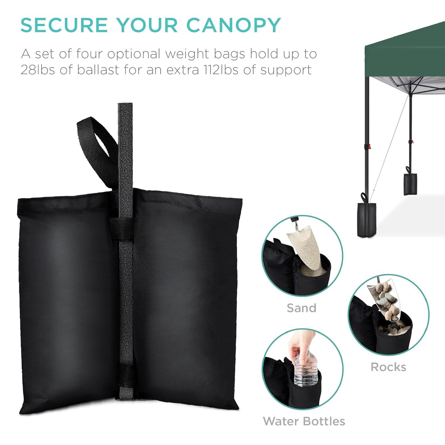 Best Choice Products Best Choice Products Easy Setup Pop Up Canopy W/ 1-Button Setup, Wheeled Case, 4 Weight Bags