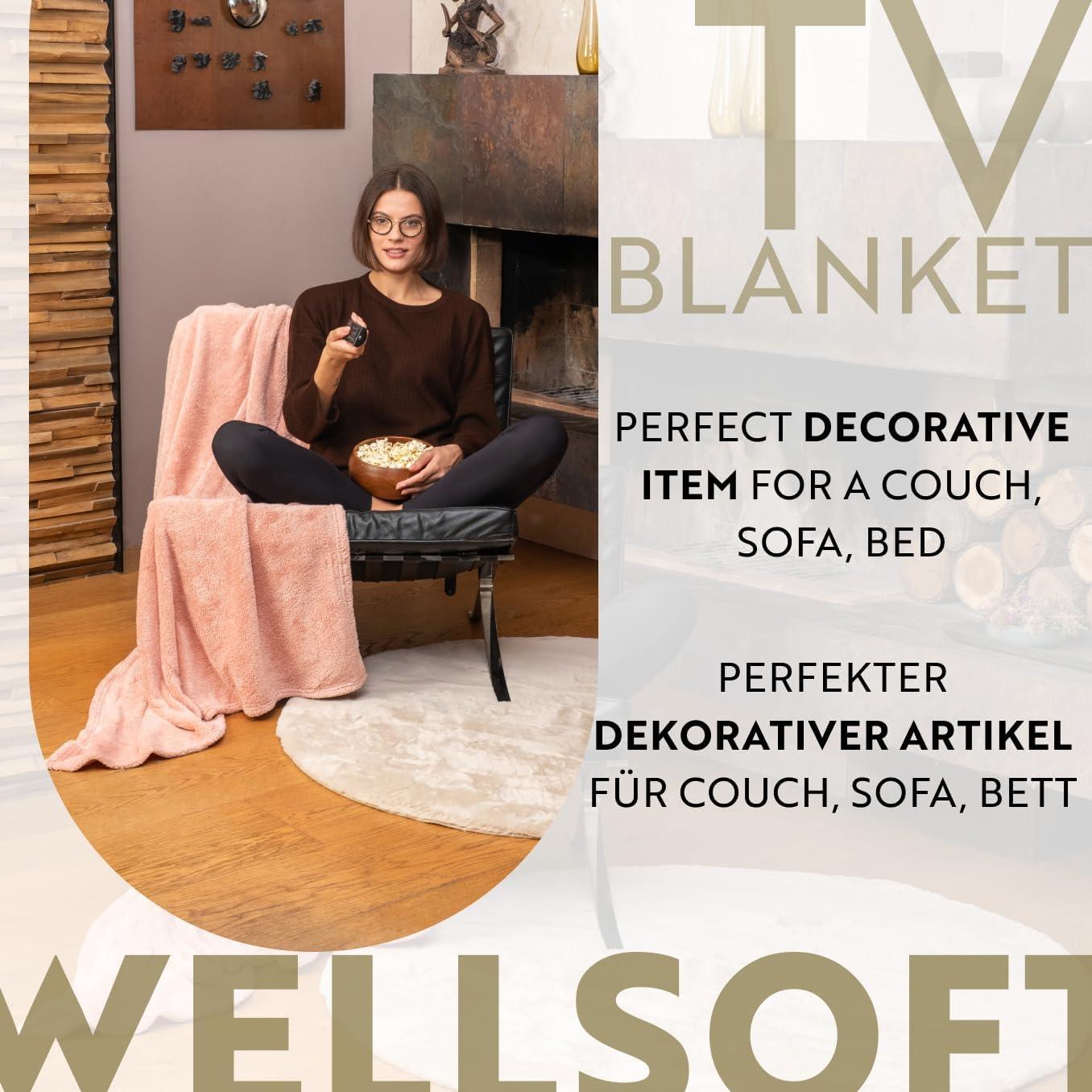 English Home Terracotta Fleece Throw, 51" x 67"