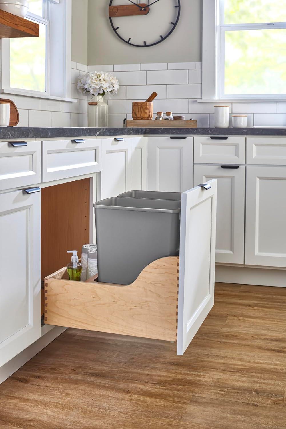 Rev-A-Shelf Wood Pullout Trash/Waste Container W/ Soft-Close