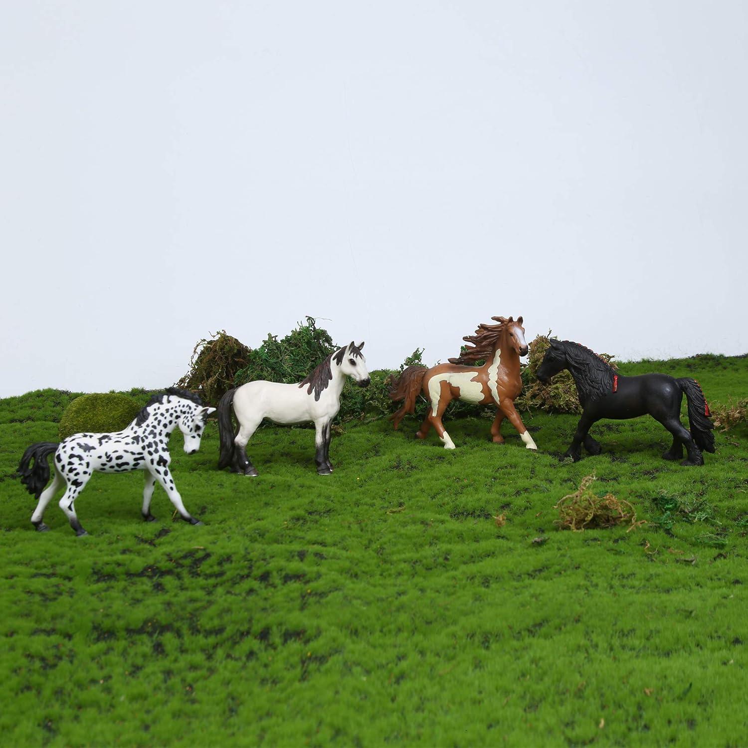 8-Piece Multicolor Plastic Horse Figurine Set