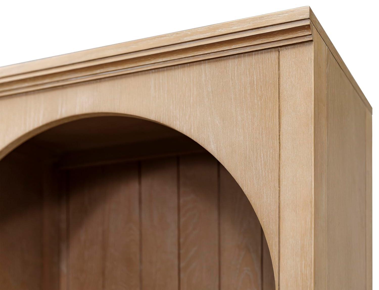 Martin Furniture 78" Modern Wood Open Bookcase Laurel Collection Light Brown: No Assembly, 3-Tier Storage