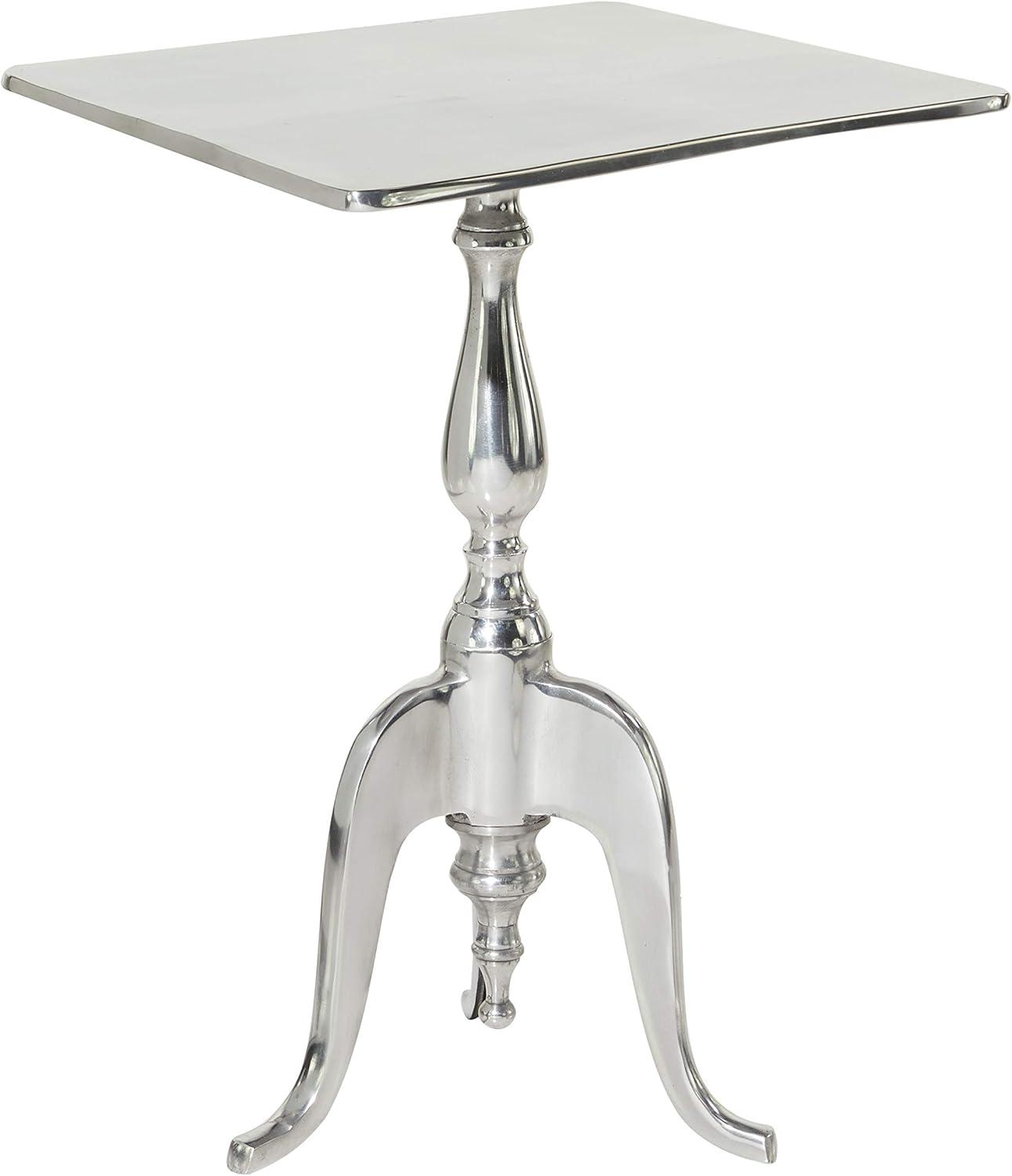 Silver Aluminum Square Accent Table 17" x 17"